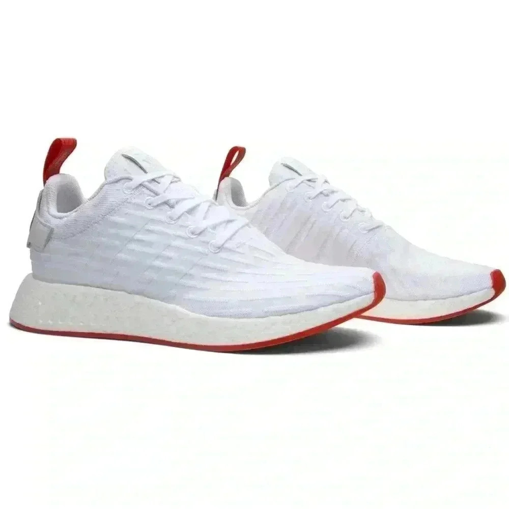 NWOB adidas NMD R2 White Core Red Two Toned- Size 8.5 Men